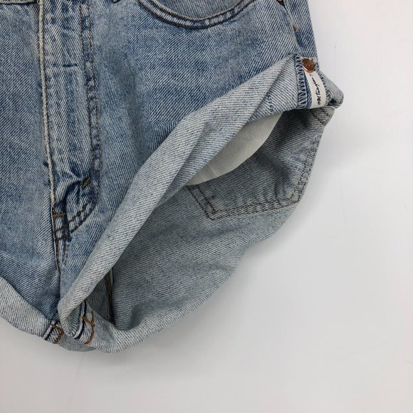 One Teaspoon Hendrixe Light Vintage Wash Bandit Rolled Cuff Denim Shorts XXS - Picture 14 of 16